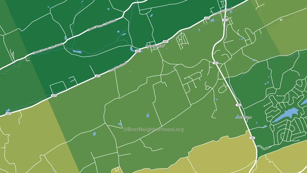 Friedensburg, PA block-group voter-turnout map