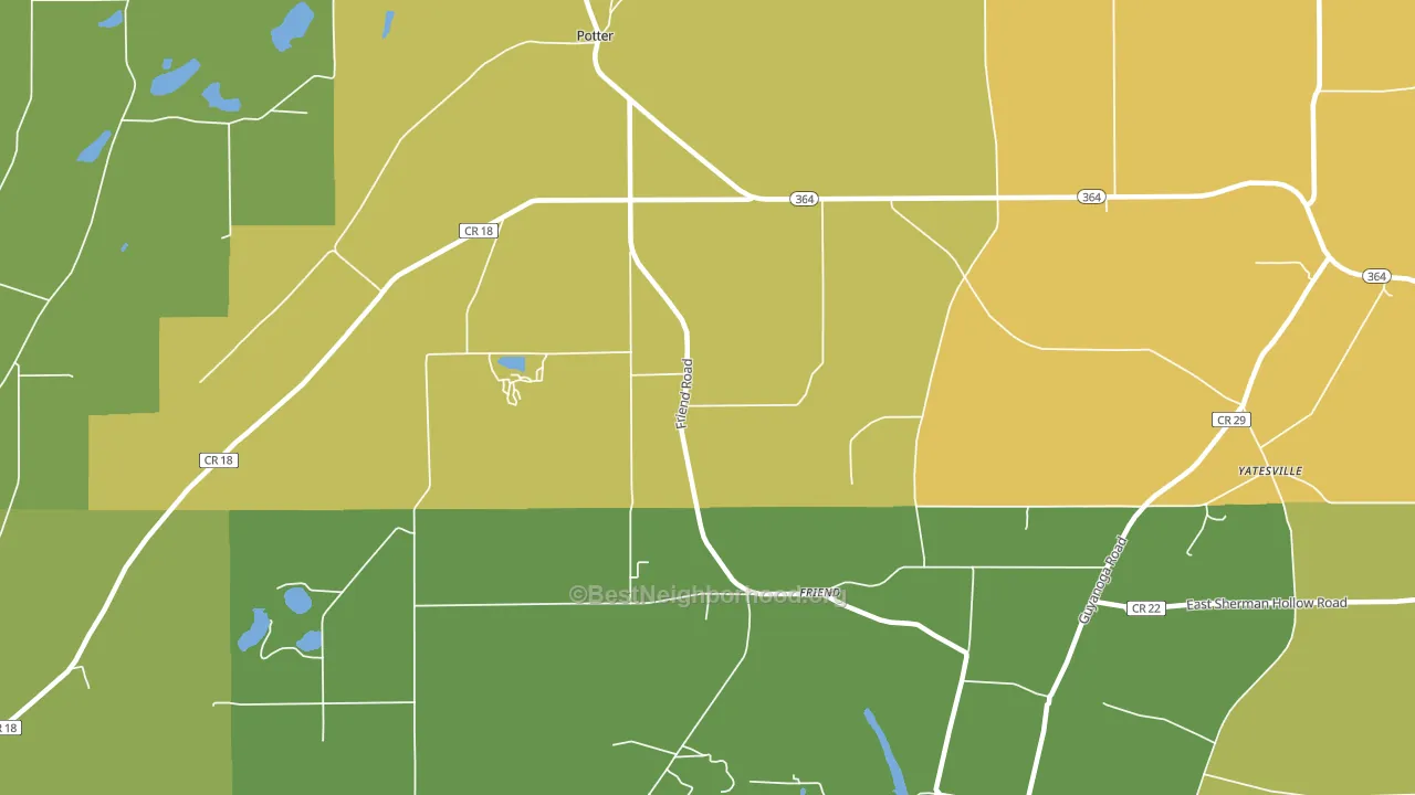 Friend, NY block-group voter-turnout map