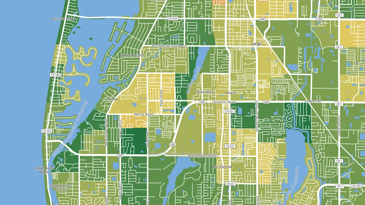 Friends of Ridgecrest, Largo, FL block-group voter-turnout map