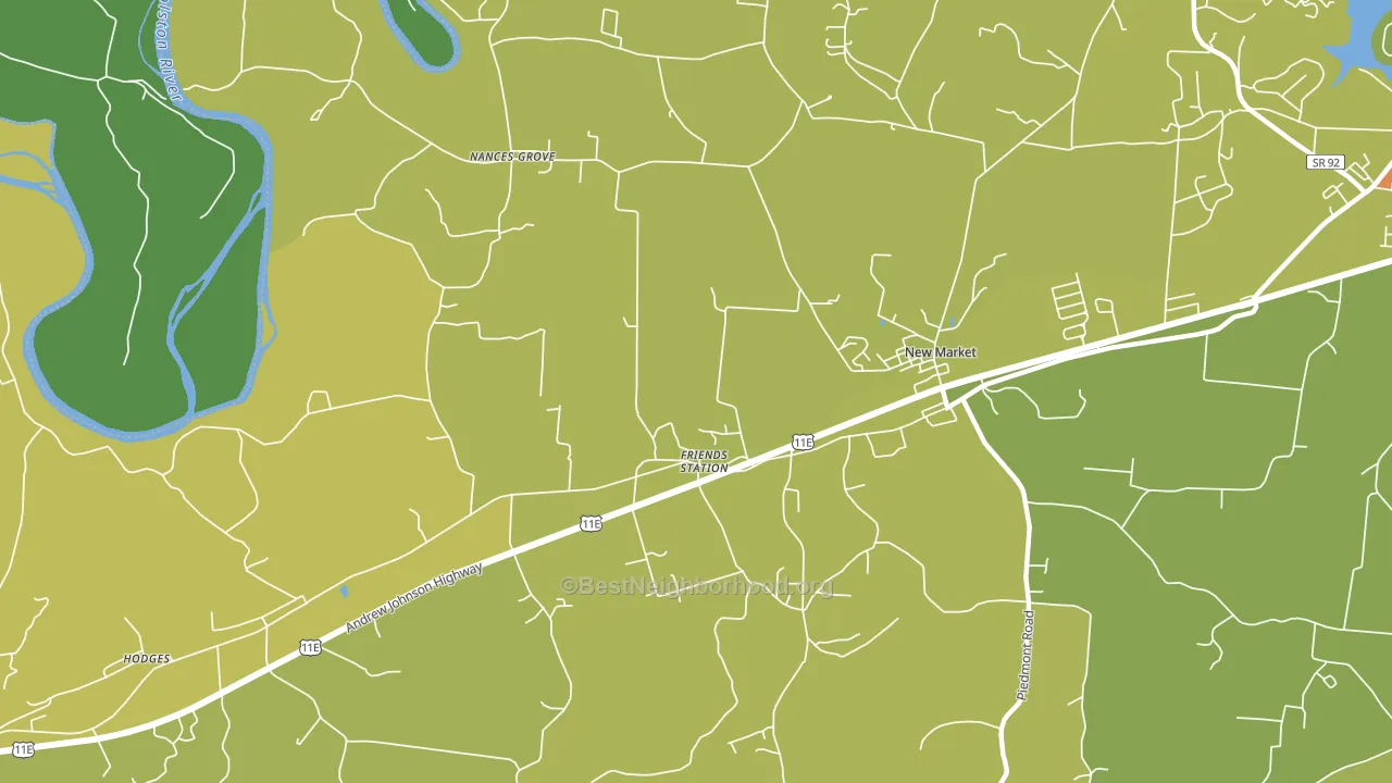 Friends Station, TN block-group voter-turnout map