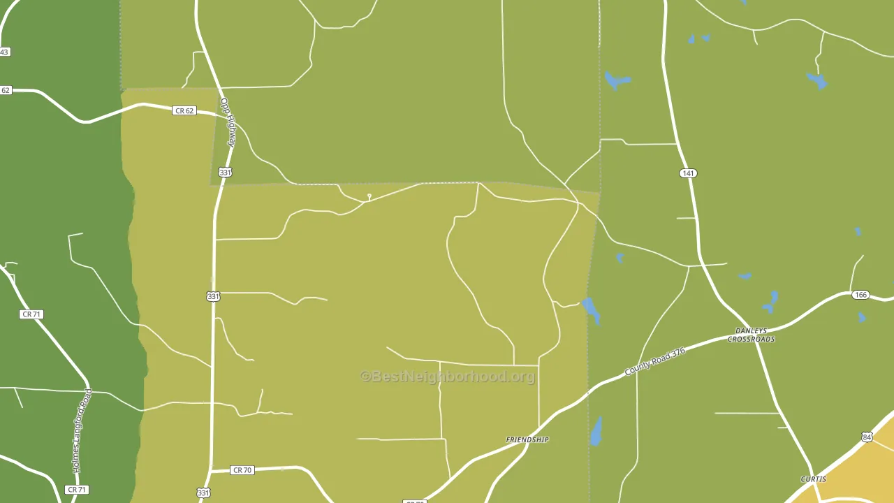 Friendship, AL block-group voter-turnout map
