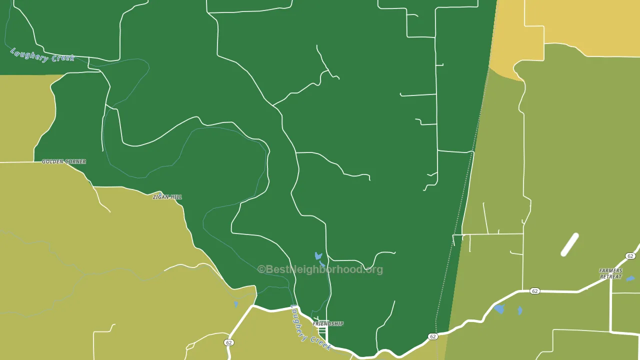 Friendship, IN block-group voter-turnout map