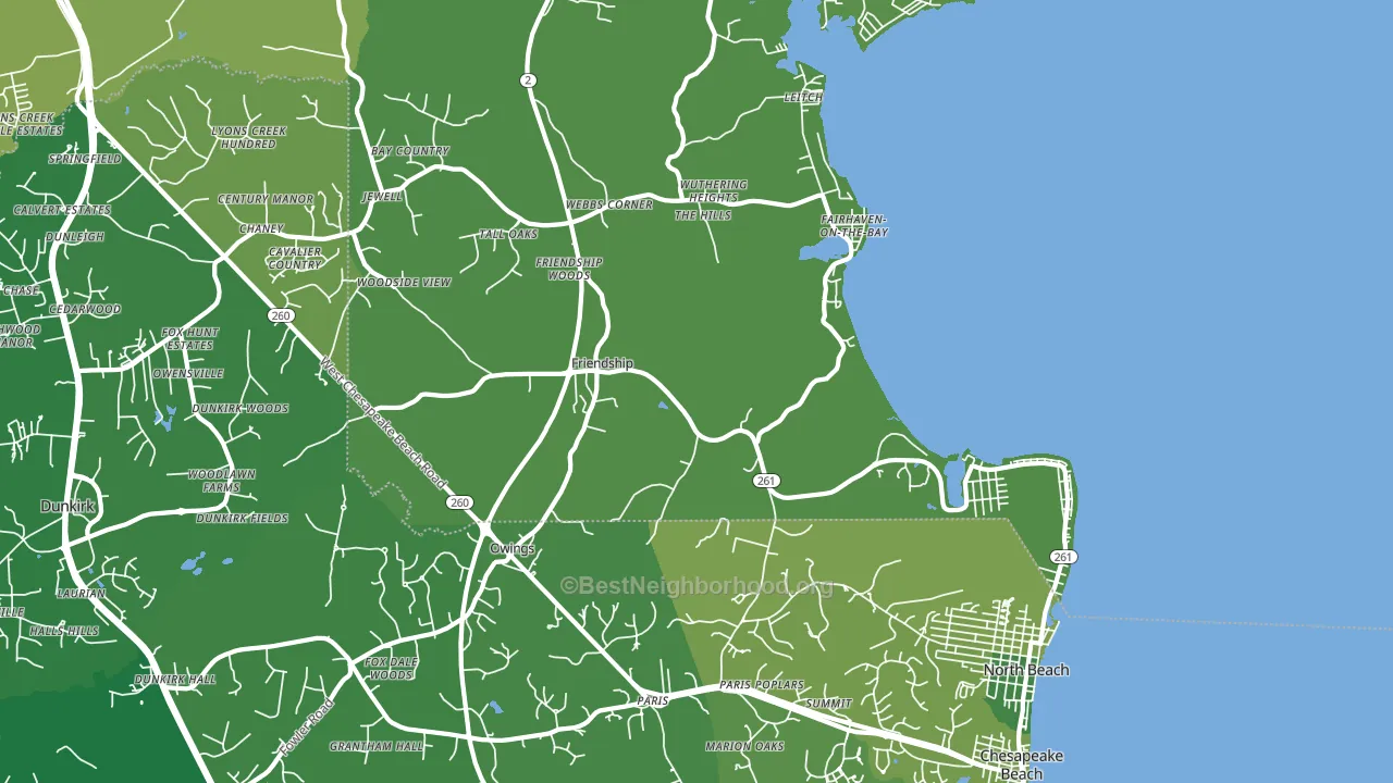 Friendship, MD block-group voter-turnout map