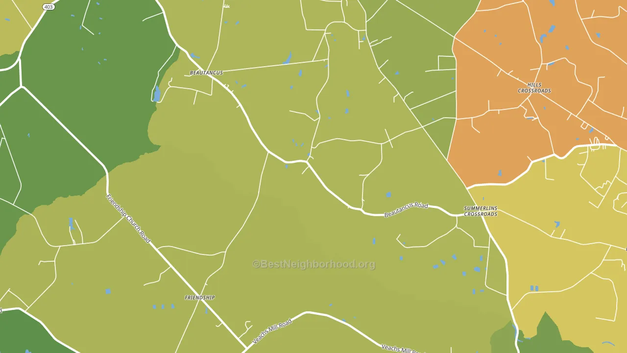 Friendship, NC block-group voter-turnout map