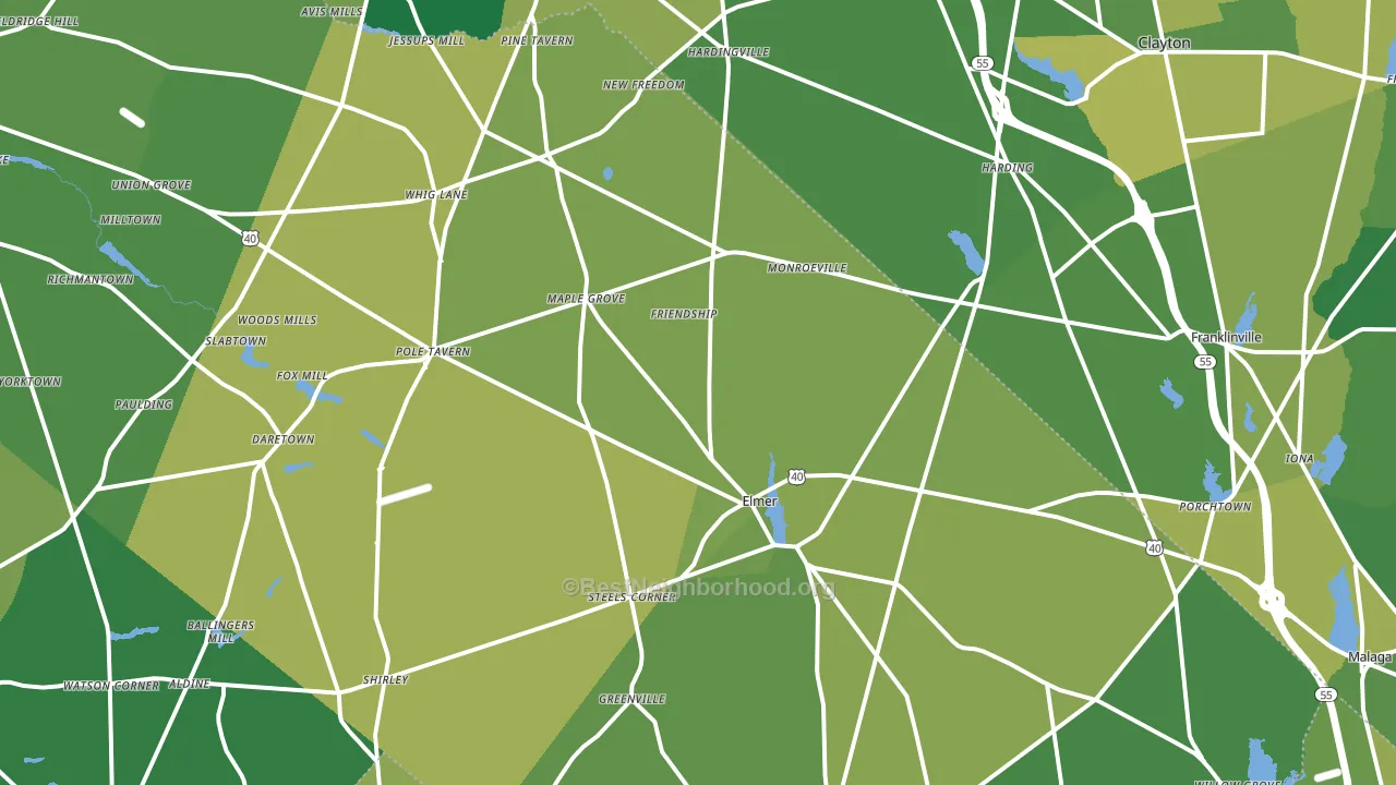 Friendship, NJ block-group voter-turnout map