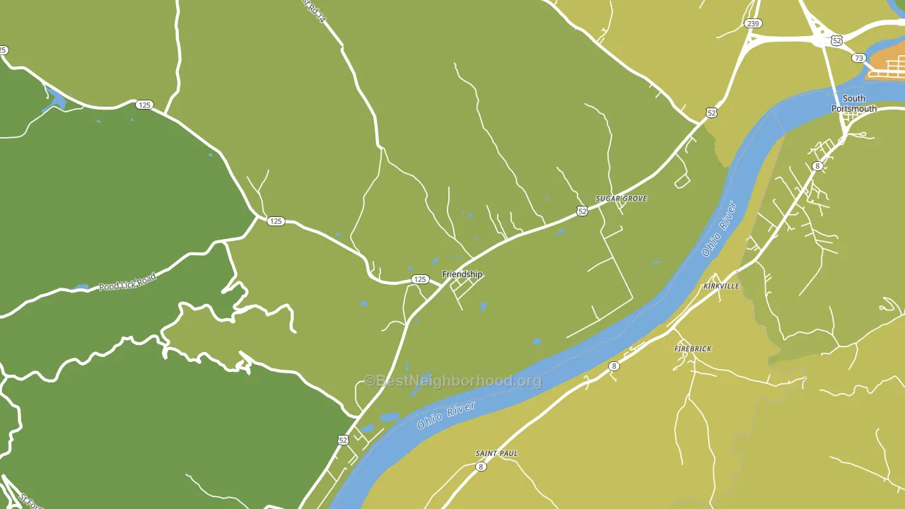Friendship, OH block-group voter-turnout map