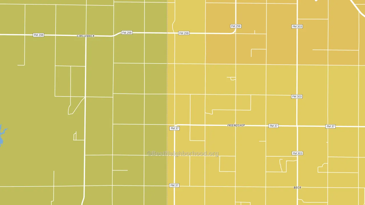 Friendship, TX block-group voter-turnout map