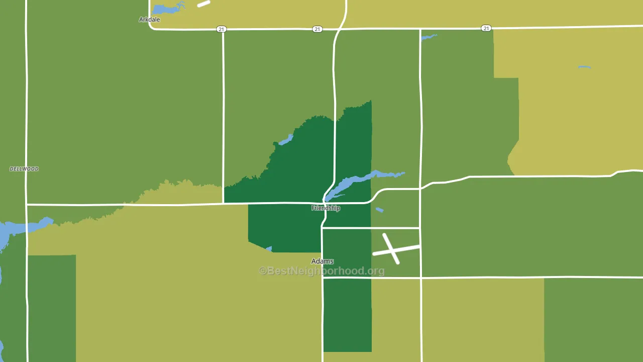 Friendship, WI block-group voter-turnout map