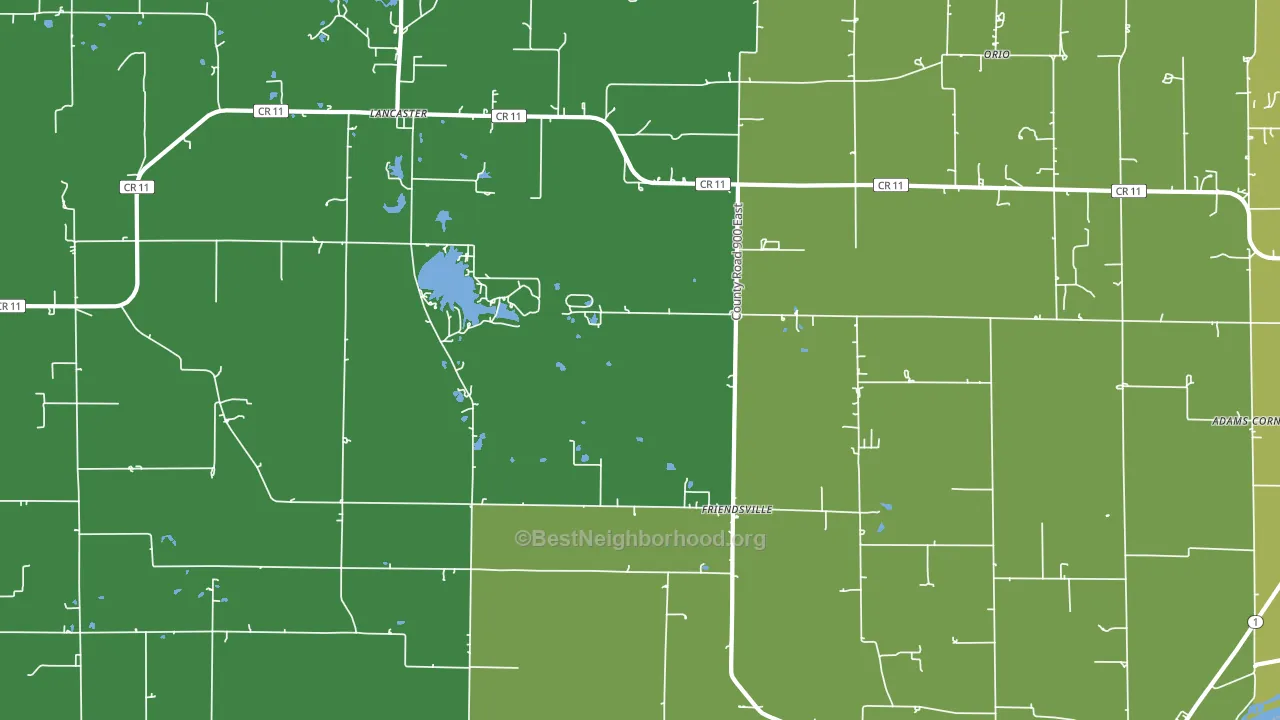 Friendsville, IL block-group voter-turnout map