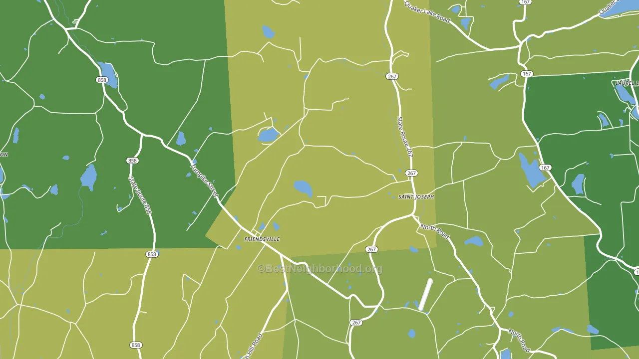Friendsville, PA block-group voter-turnout map