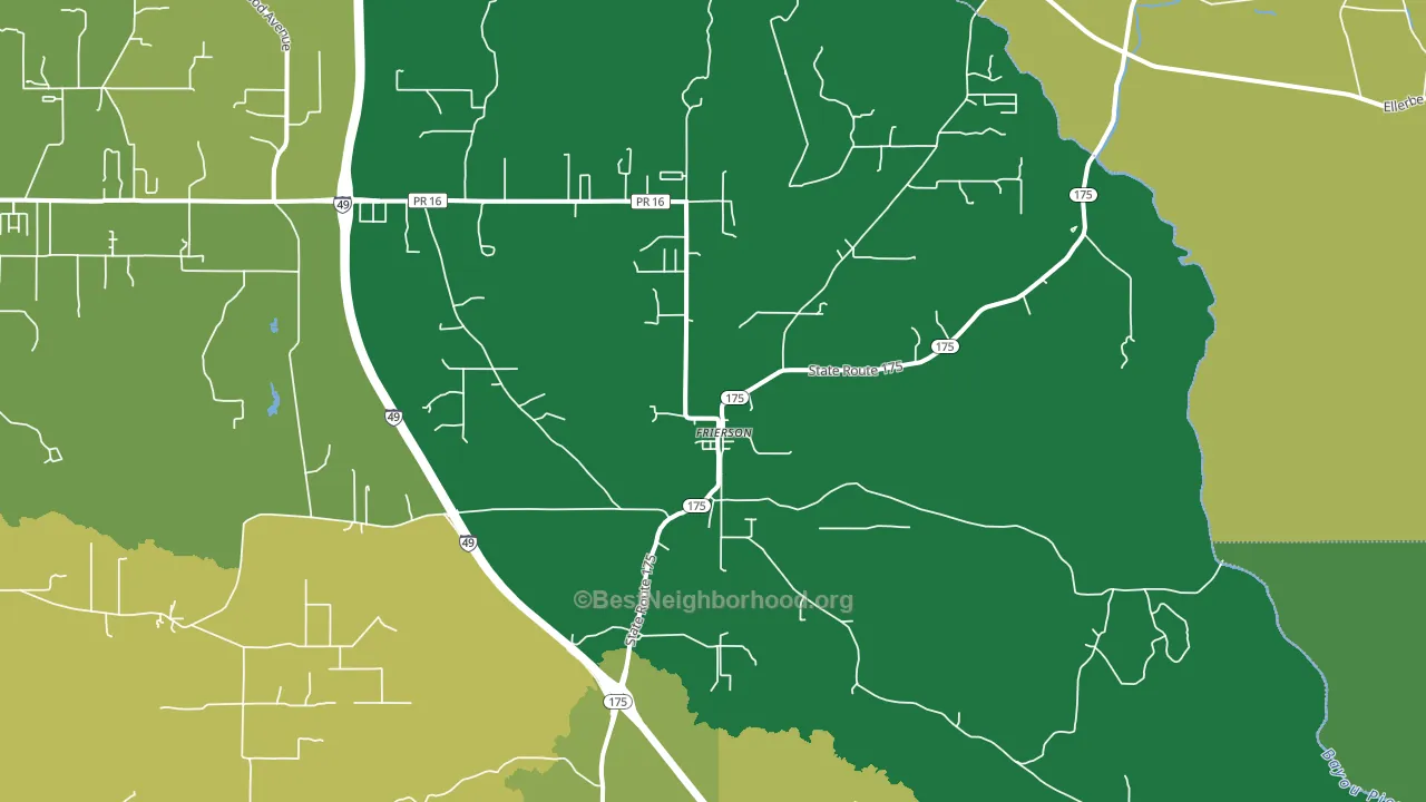 Frierson, LA block-group voter-turnout map