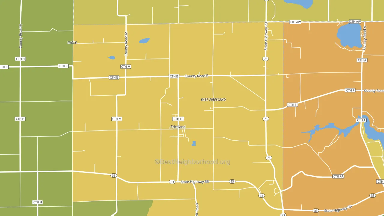 Friesland, WI block-group voter-turnout map