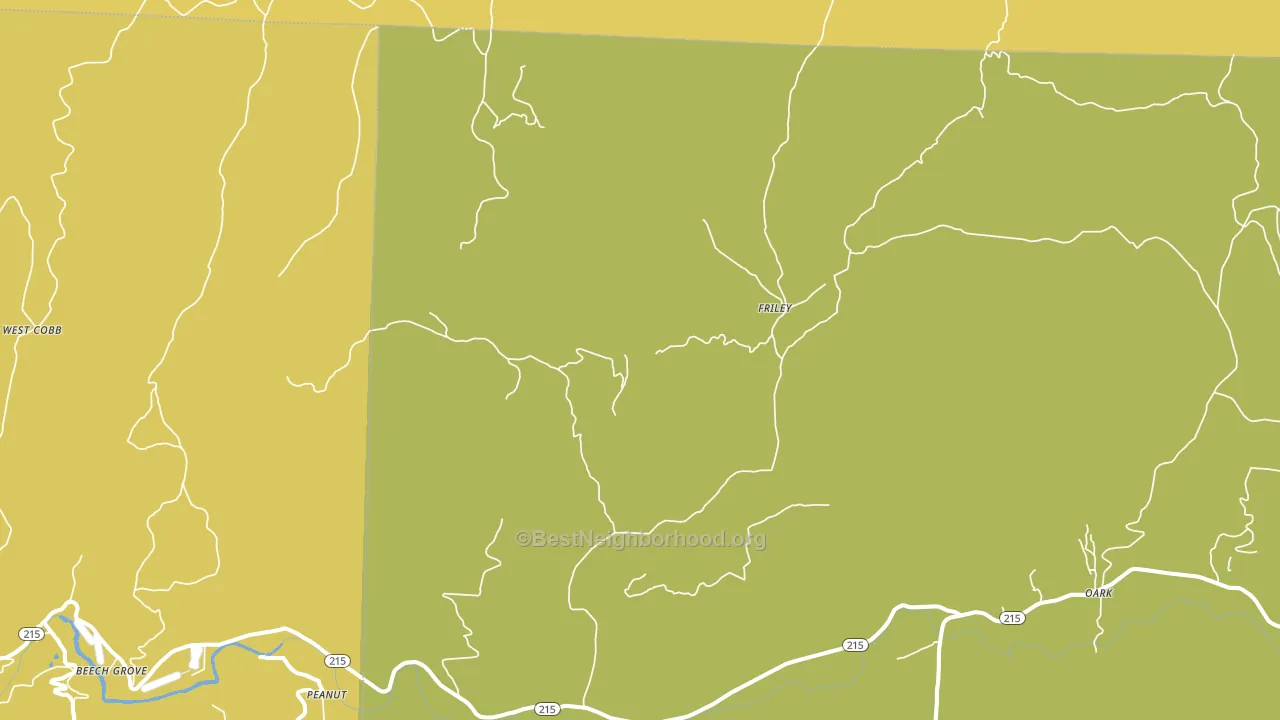 Friley, AR block-group voter-turnout map