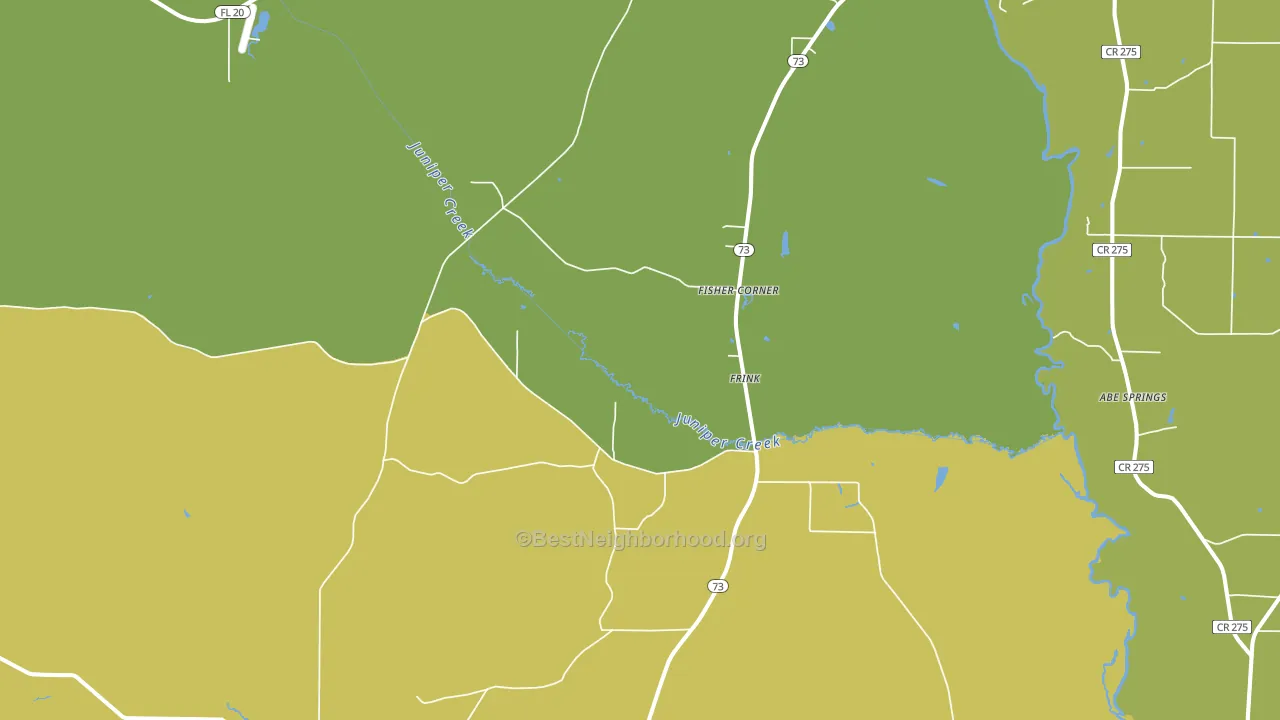 Frink, FL block-group voter-turnout map