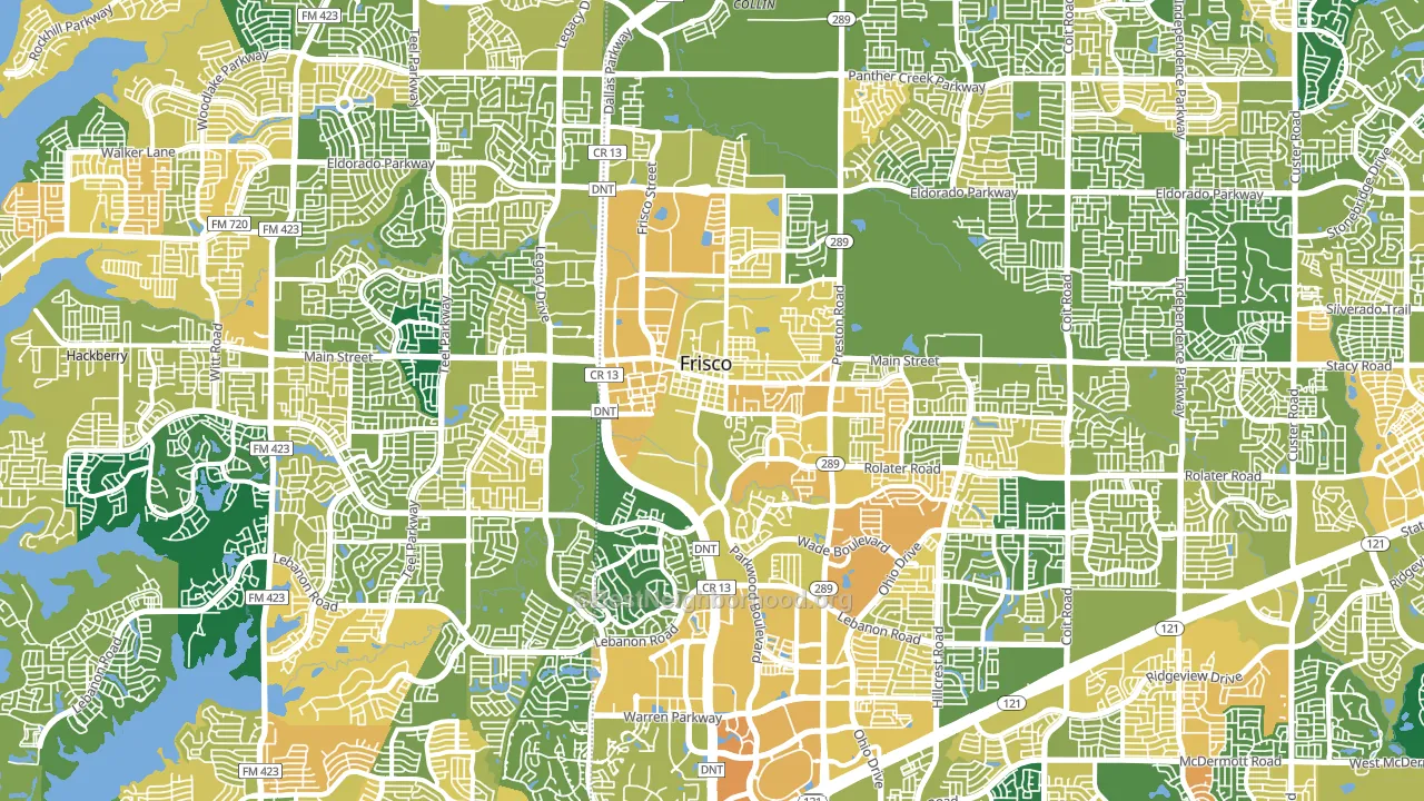 Frisco, TX block-group voter-turnout map