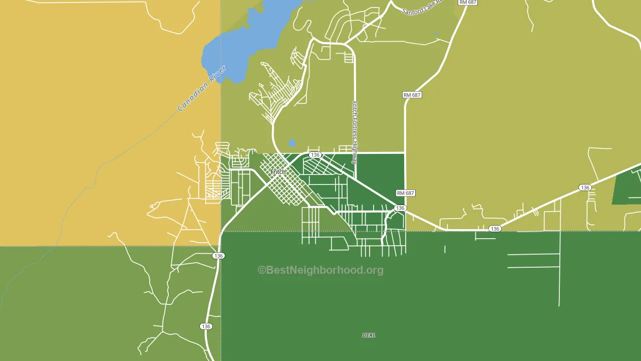 Fritch, TX block-group voter-turnout map