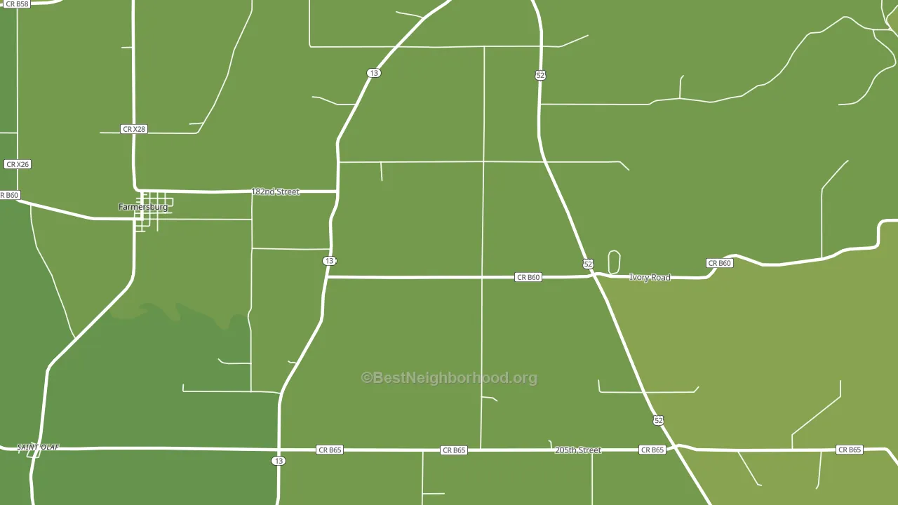 Froelich, IA block-group voter-turnout map
