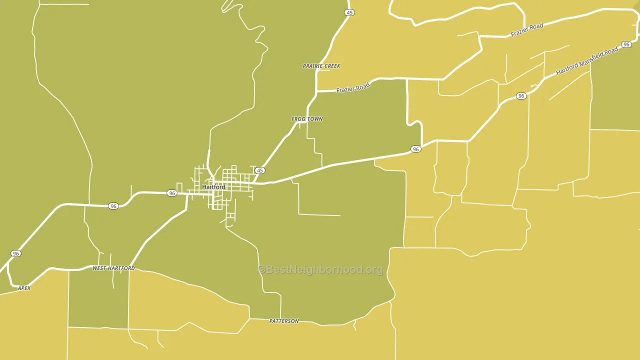 Frog Town, AR block-group voter-turnout map