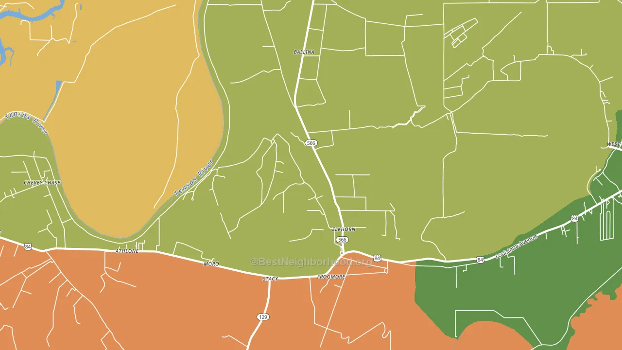 Frogmore, LA block-group voter-turnout map