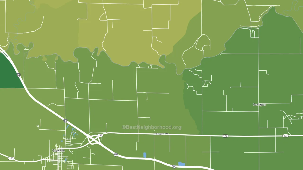 Frogtown, IL block-group voter-turnout map