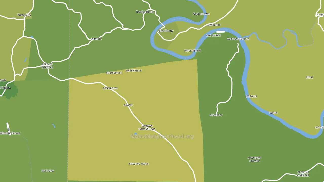Frogtown, PA block-group voter-turnout map