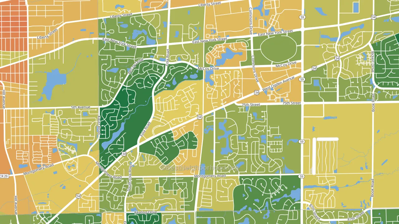 Frontenac, Aurora, IL block-group voter-turnout map