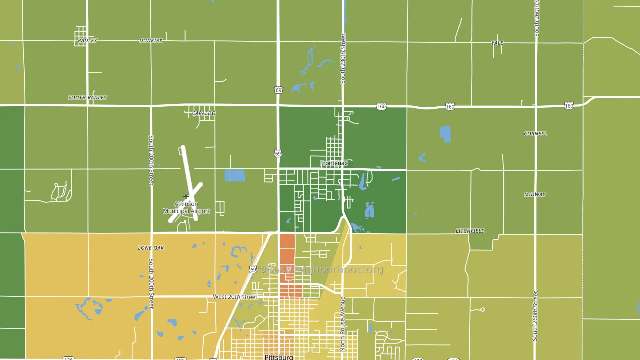 Frontenac, KS block-group voter-turnout map