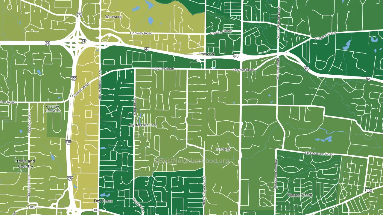 Frontenac, MO block-group voter-turnout map