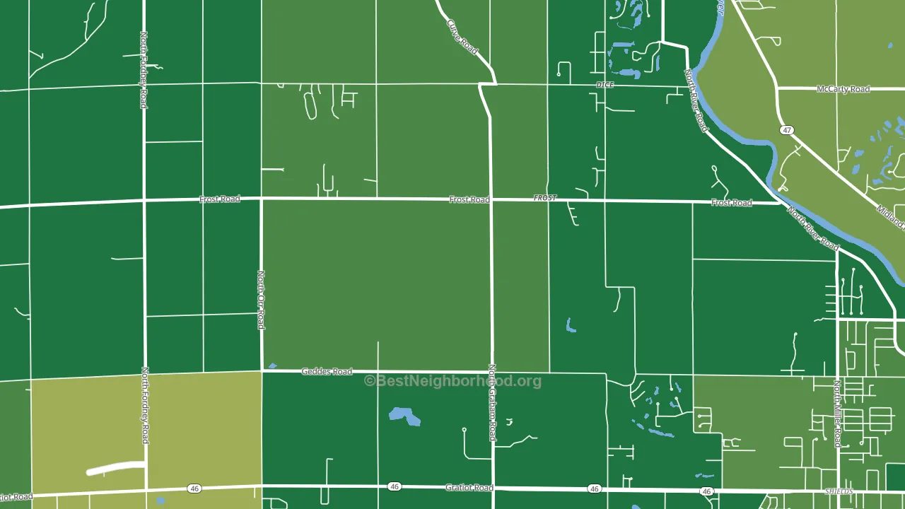 Frost, MI block-group voter-turnout map