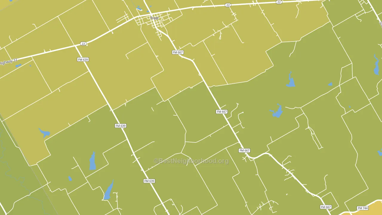 Frost, TX block-group voter-turnout map