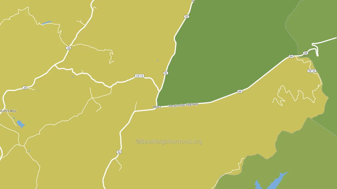 Frost, WV block-group voter-turnout map