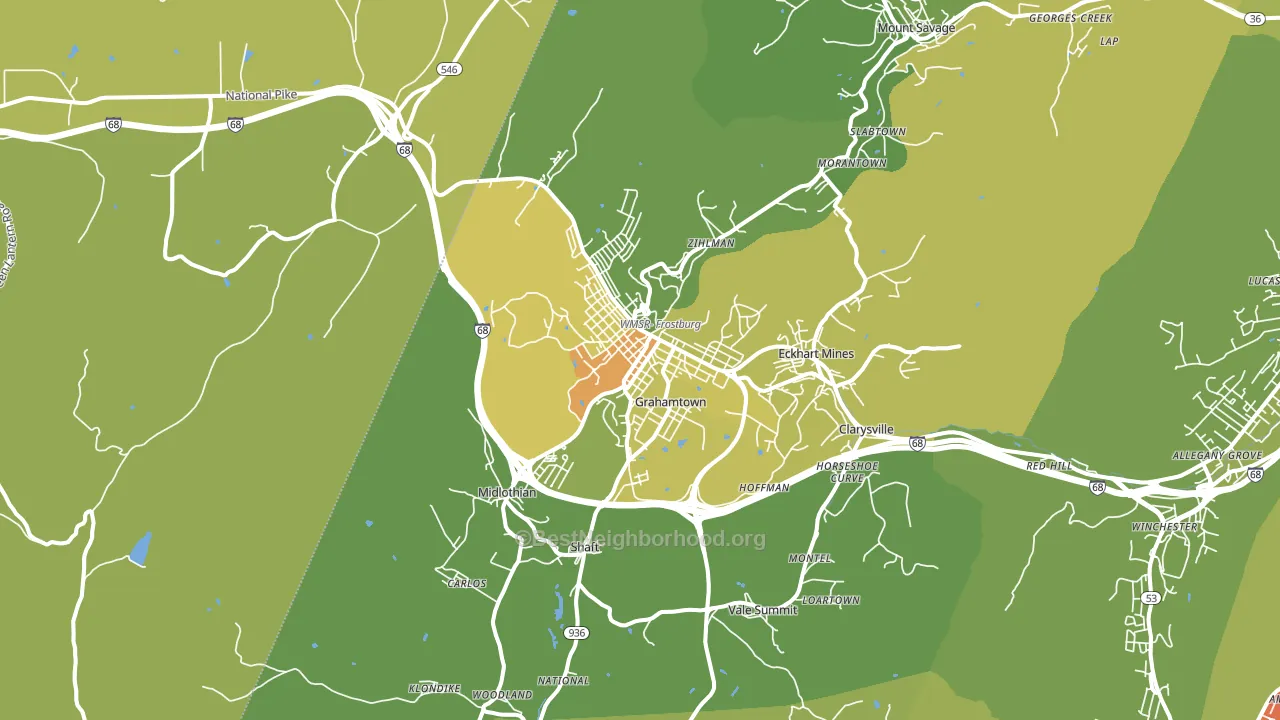 Frostburg, MD block-group voter-turnout map
