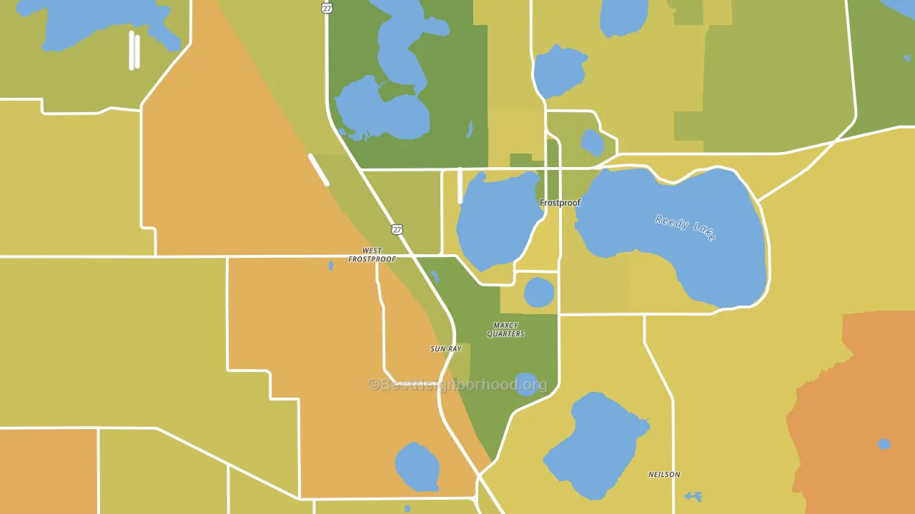 Frostproof, FL block-group voter-turnout map