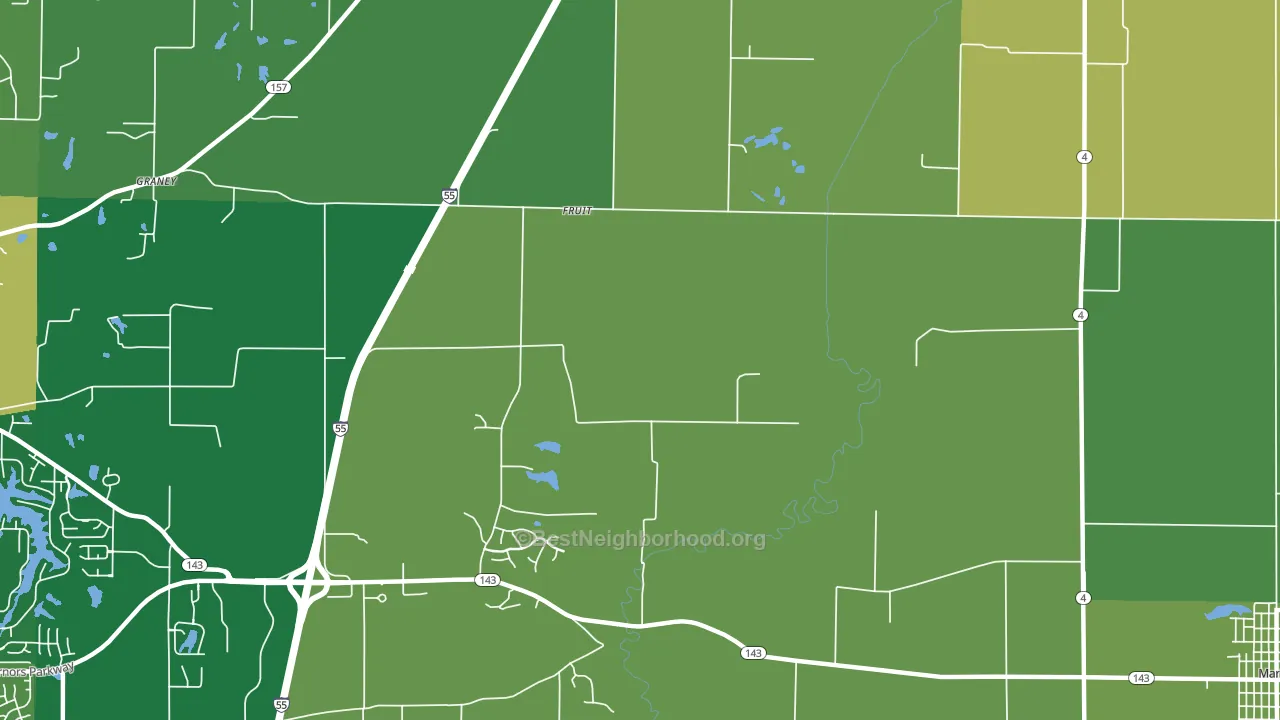 Fruit, IL block-group voter-turnout map