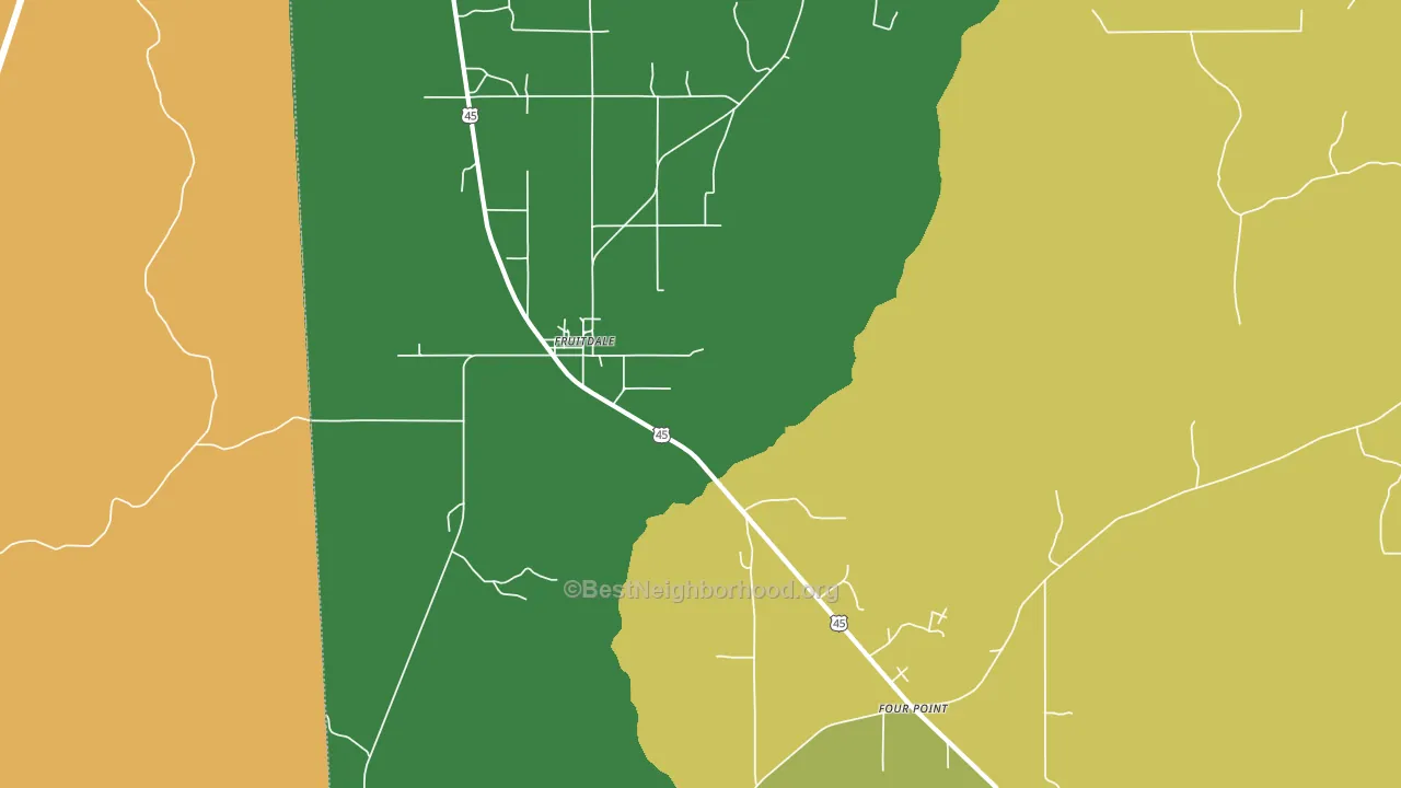 Fruitdale, AL block-group voter-turnout map