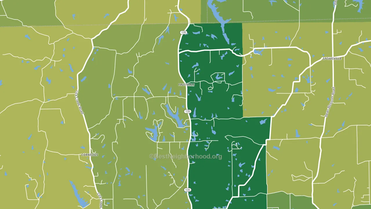 Fruitdale, IN block-group voter-turnout map