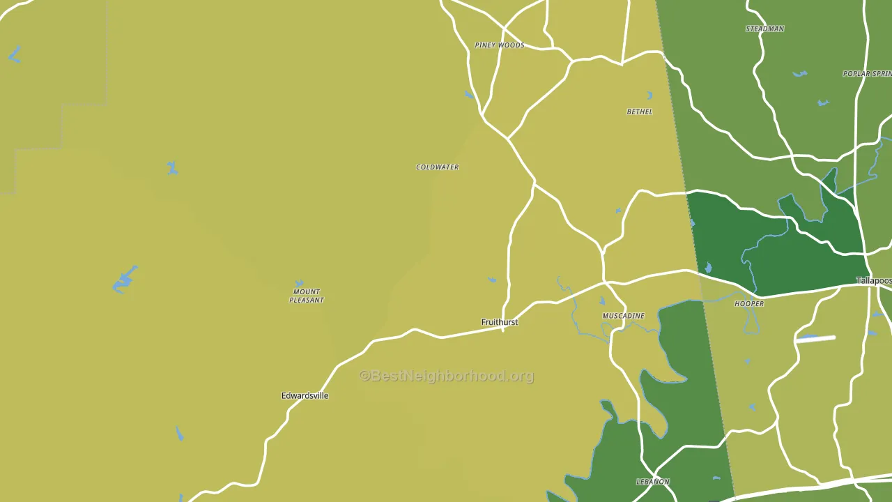 Fruithurst, AL block-group voter-turnout map