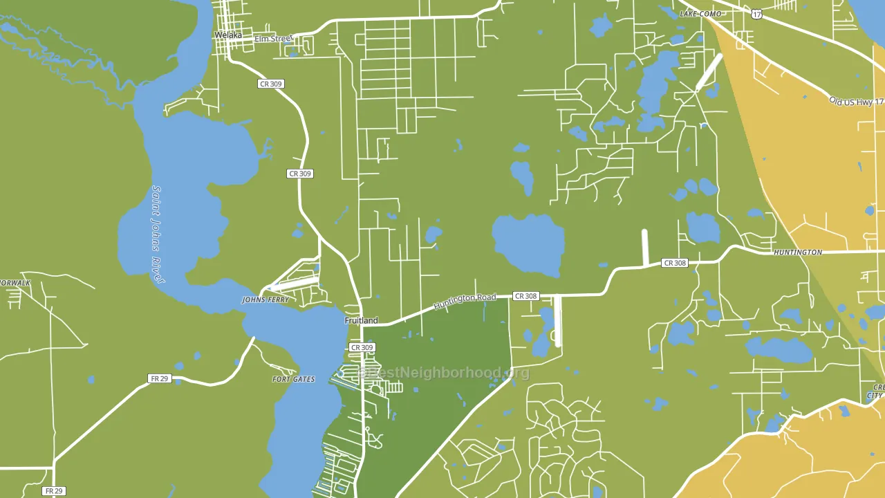Fruitland, FL block-group voter-turnout map