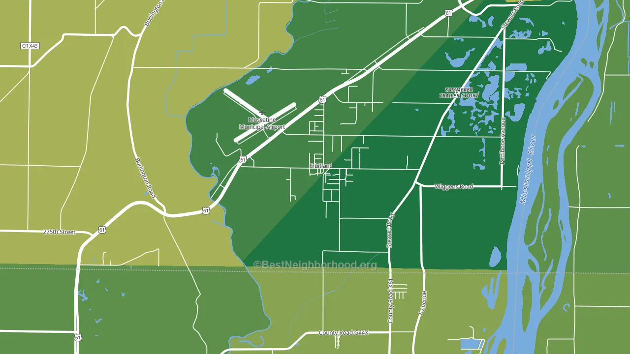 Fruitland, IA block-group voter-turnout map