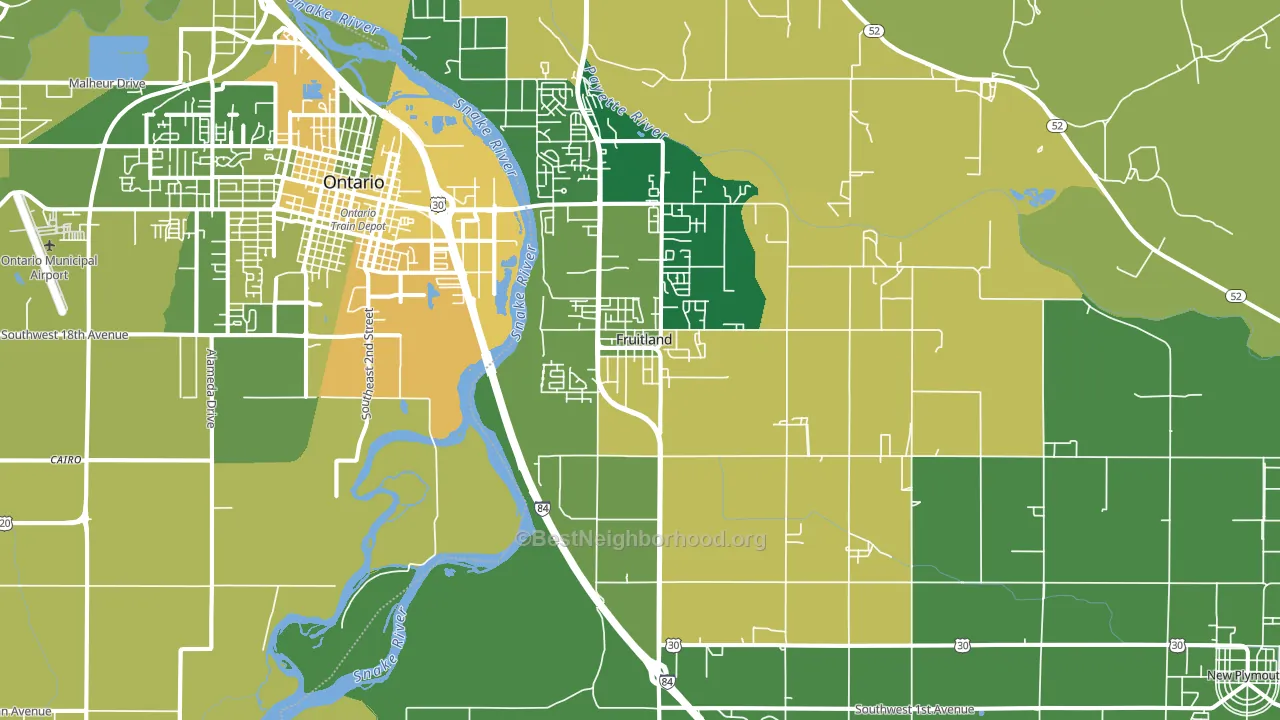 Fruitland, ID block-group voter-turnout map