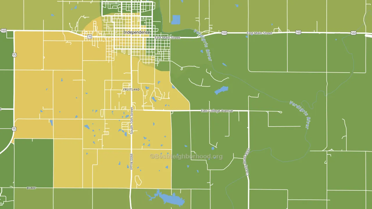 Fruitland, KS block-group voter-turnout map