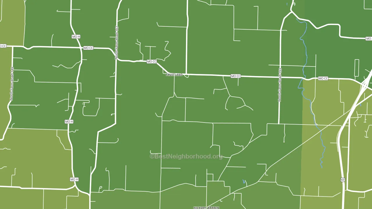 Fruitland, MO block-group voter-turnout map