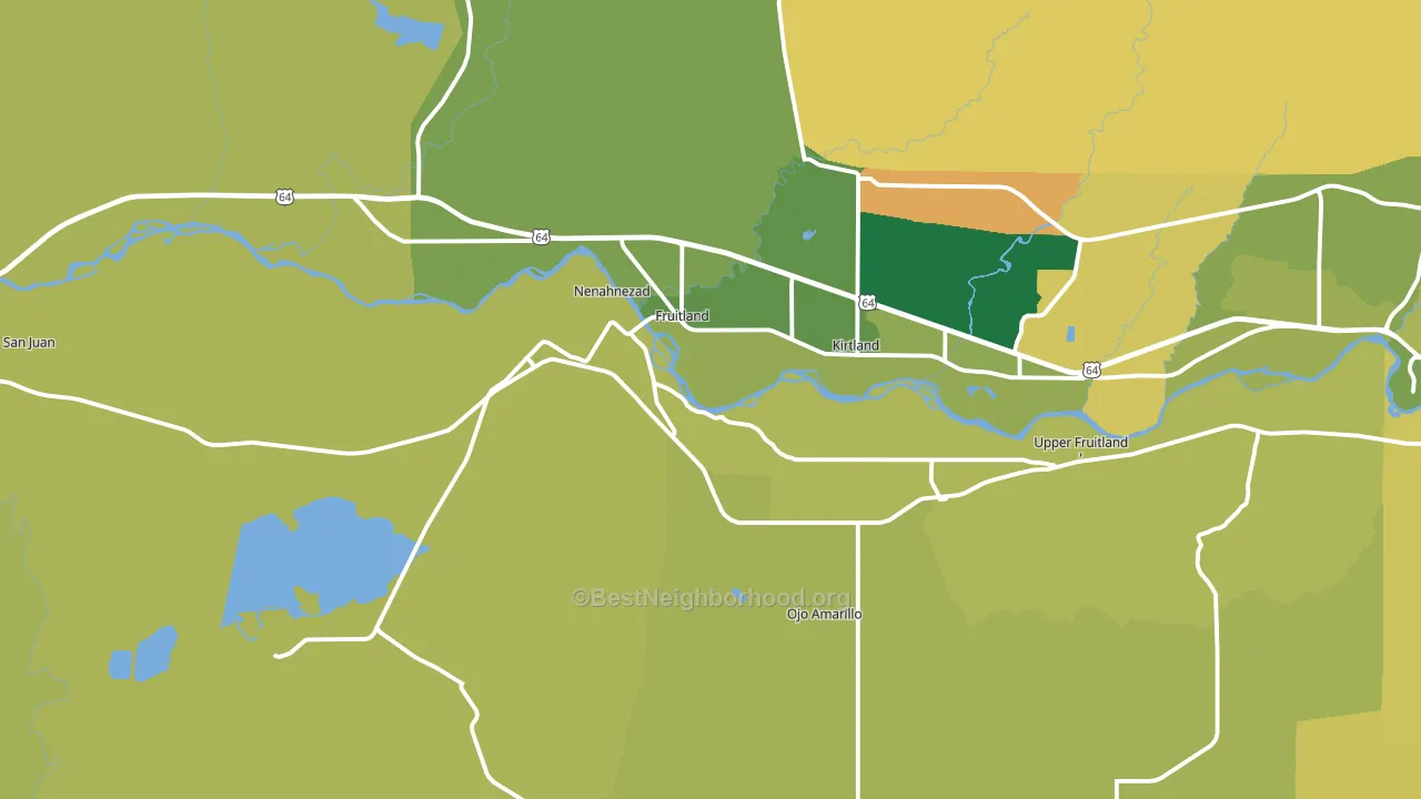 Fruitland, NM block-group voter-turnout map