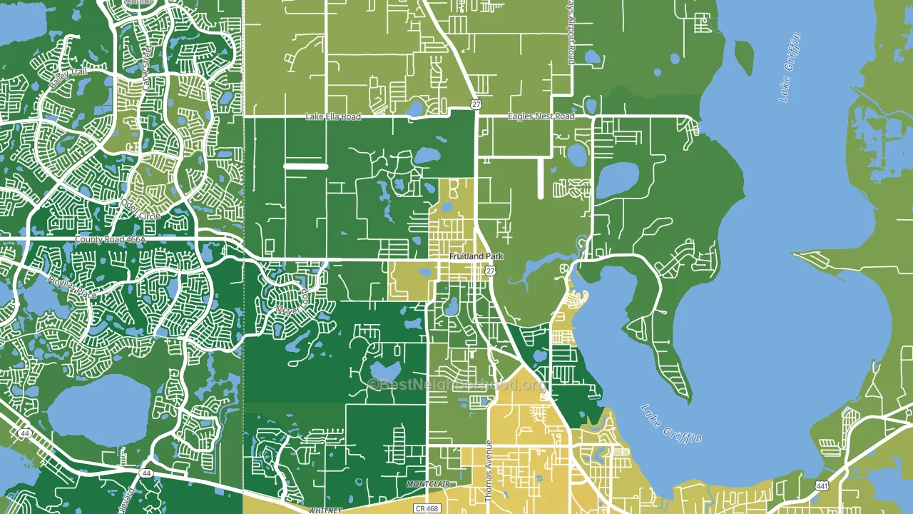 Fruitland Park, FL block-group voter-turnout map