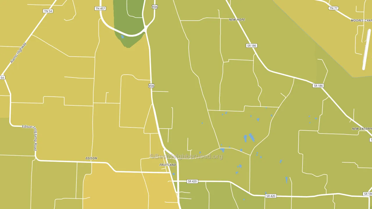 Fruitland, TN block-group voter-turnout map