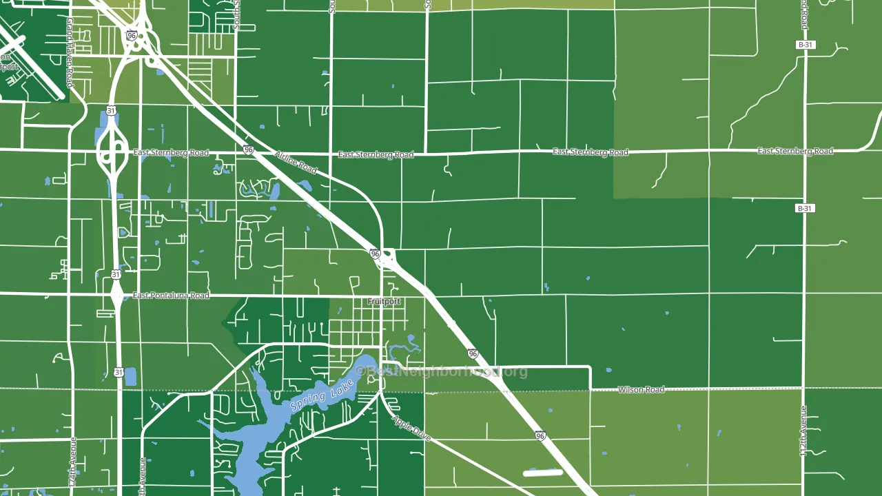 Fruitport, MI block-group voter-turnout map