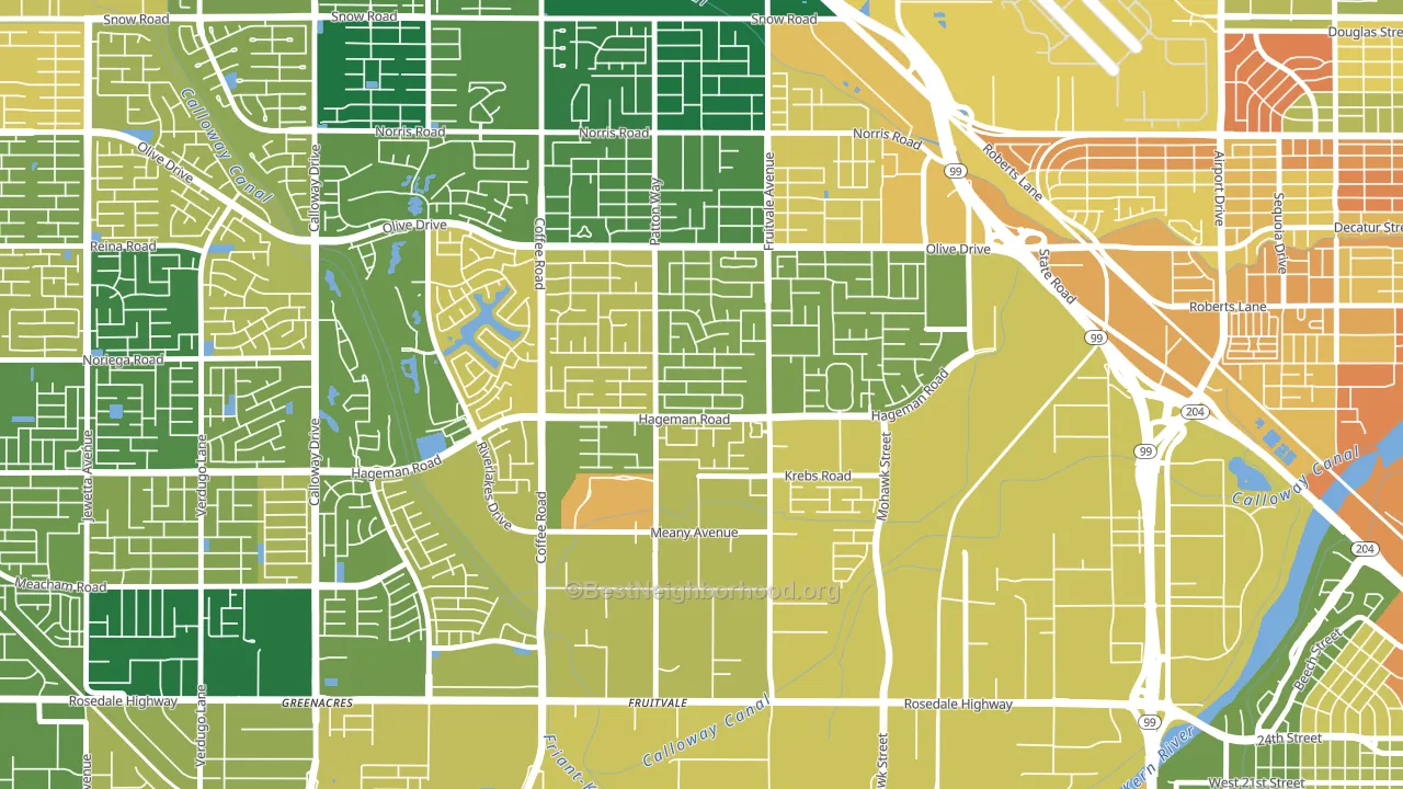 Fruitvale, Bakersfield, CA block-group voter-turnout map