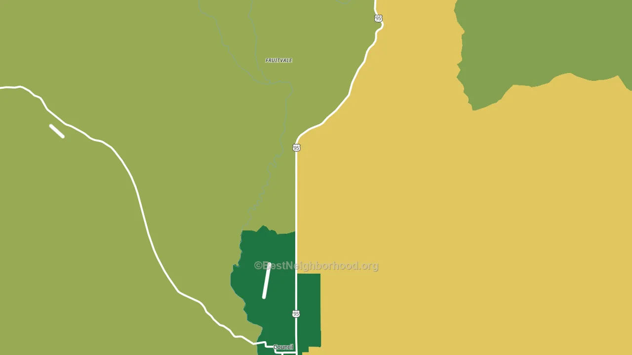 Fruitvale, ID block-group voter-turnout map