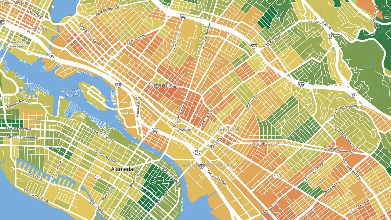 Fruitvale Station, Oakland, CA block-group voter-turnout map