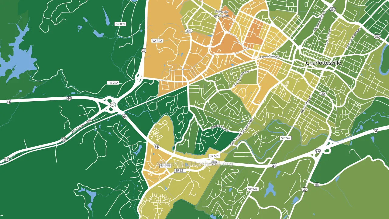 Fry Springs, Charlottesville, VA block-group voter-turnout map